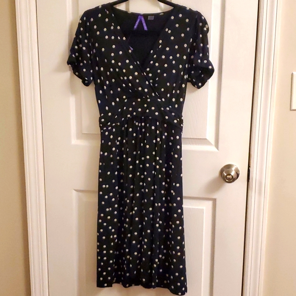 Seraphine Navy Polka Dot Maternity & Nursing Dress